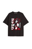 UNİSEX Bay Sonic Desenli Siyah Yazlık T-shirt