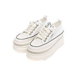 Yüksek Taban Bağcıklı Fileli Günlük Kadın Sneaker