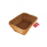 Hasır Dikdörtgen Sepet Ekmek Sepeti - Meyve Sepeti 22cm x 16cm x 7cm