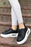 Günlük Kadın Sneaker Örgü Bağcıklı Hafif Kalın Yüksek Balon Taban Yürüyüş Spor Ayakkabı 5750