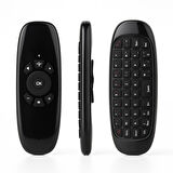 Wireless 2.4 GHz Sihirli Smart Klavye Air Mouse Siyah Andorid TV Kumanda
