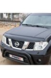 Nissan Navara Ön Kaput Koruma Rüzgarlığı 3mm Akrilik (ABS) Parlak Siyah Deflektör 2006-2015