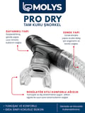 MOLYS M1 PROFESYONEL DALIŞ MASKESİ + MASKE KUTUSU + PRO FULL DRY TAM KURU ŞNORKEL + FREE DOM ANTI FOG BUĞU ÖNLEYİCİ FİLM
