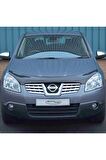 Nissan Qashqai Ön Kaput Koruma Rüzgarlığı 3mm Akrilik (Abs) Parlak Siyah Deflektör 2007-2010