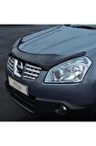 Nissan Qashqai Ön Kaput Koruma Rüzgarlığı 3mm Akrilik (Abs) Parlak Siyah Deflektör 2007-2010