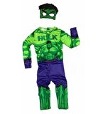Baskılı Hulk Erkek Çocuk Kostümü, Maskesi ile...