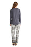 Penye Mood Kadın Antrasit Pijama Takım 9716 