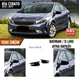  Kia Cerato Sinyalli Uyumlu 2016-2019 Batman Yarasa Ayna Kapağı Piano Black Abs Plastik
