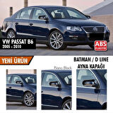 Volksvogen Passat B6 2005-2010 Uyumlu Batman Yarasa Ayna Kapağı Piano Black Abs Plastik