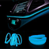 Araç Araba Içi Torpido Ledi Renkli Ip Neon Ip Led 2 Metre Buz Mavi NEON