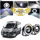 Fiat Ducato Uyumlu, Universal Mercekli Led Angel Sis Farı, 76mm Beyaz Renk
