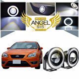 Ford Focus 2 Uyumlu, Universal Mercekli Led Angel Sis Farı, 76mm Beyaz Renk