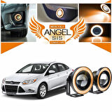 Ford Focus 3 Uyumlu, Universal Mercekli Led Angel Sis Farı, 76mm Turuncu Renk
