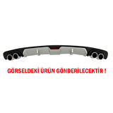 Renault Clio 4 Difüzör Arka Tampon Eki 4 Egzoz Çıkışlı Gri