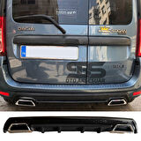 Dacia Logan Difüzör Arka Tampon Eki 2 Egzoz Çıkışlı Siyah Lüx Tip