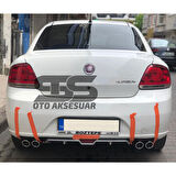 Fiat Linea Difüzör Arka Tampon Eki 4 Egzoz Çıkışlı Gri