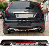 Ford Fiesta 2003-2008 Difüzör Arka Tampon Eki 2 Egzoz Çıkışlı Gri Reflektörlü