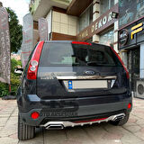 Ford Fiesta 2003-2008 Difüzör Arka Tampon Eki 2 Egzoz Çıkışlı Gri Reflektörlü