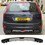 Ford Fiesta 2003-2008 Difüzör Arka Tampon Eki 4 Egzoz Çıkışlı Gri