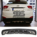Hyundai ix35 Difüzör Arka Tampon Eki 2 Egzoz Çıkışlı Siyah