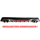 Kia Cerato Difüzör Arka Tampon Eki 4 Egzoz Çıkışlı Gri Reflektörlü