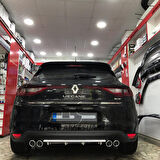 Renault Megane 4 Difüzör Arka Tampon Eki 4 Egzoz Çıkışlı Gri Lüx Tip