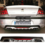 Peugeot 407 Difüzör Arka Tampon Eki 2 Egzoz Çıkışlı Gri Reflektörlü