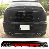 Volkswagen Polo Mk4 Difüzör Arka Tampon Eki 4 Egzoz Çıkışlı Kırmızı Lüx Tip