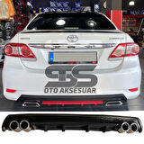 Toyota Corolla 2007-2012 Difüzör Arka Tampon Eki 4 Egzoz Çıkışlı Siyah Lüx Tip