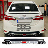 Toyota Corolla 2013-2018 Difüzör Arka Tampon Eki 4 Egzoz Çıkışlı Gri Tip