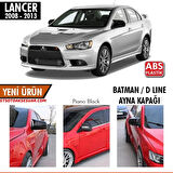 Mitsubishi Lancer 2008-2013 Uyumlu Batman Yarasa Ayna Kapağı Piano Black Abs Plastik