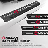 Nissan Logolu Karbon Kapı Eşiği Koruyucu Bant Folyo 4'lü Set