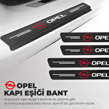 Opel Logolu Karbon Kapı Eşiği Koruyucu Bant Folyo 4'lü Set