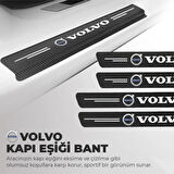 Volvo Logolu Karbon Kapı Eşiği Koruyucu Bant Folyo 4'lü Set