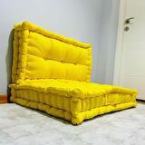 Palet Minderi Yer Minderi Çocuk Minderi Balkon Minderi Fransız Minderi El Yapımı Minder Sarı Minder