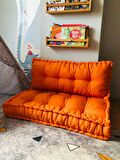 Palet Minderi Yer Minderi Çocuk Minderi Balkon Minderi El Yapımı Minder Turuncu Minder