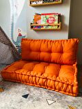 Palet Minderi Yer Minderi Çocuk Minderi Balkon Minderi El Yapımı Minder Turuncu Minder