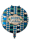 FOLYO BALON HAPPY BİRTHDAY MAVİ DESENLİ 18'' DÜ 15TL