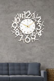 MUYİKA Karde Yeni Koleksiyon Dekoratif Metal Beyaz Eskitme Duvar Saati 41x41cm MDS-41