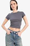 Coool Fitted Ribana Basic Düz Kısa Kollu Tişört