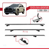Toyota RAV4 Adventure 2019-2024 Arası ile Uyumlu BASIC Model Ara Atkı Tavan Barı Gri 2 Adet