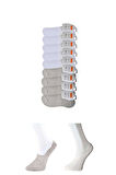 biçomi Gri ve Beyaz Erkek Babet Çorap 9 çift