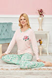 Kadın Uzun Kollu Pijama Takımı Model no 7595
