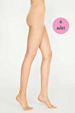 biçomi 6 Adet Parlak Fit 15 Likralı Külotlu Çorap Açık Ten