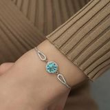 925 Ayar Gümüş Aquamarine Bileklik