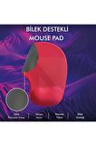MP01 - Kırmızı Elips Bilek Destekli Mouse Pad | Konforlu, Kaymaz Taban, Ergonomik, Yumuşak, Ev,ofis