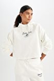 DeFactoFit NBA Boston Celtics Kapüşonlu Kalın Sweatshirt C8098AX24AUER105