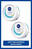 Nivea Soft Nemlendirici Vücut Bakım Kremi 200ml, Yüz, Vücut ve El, E Vitamini, Jojoba Yağı, X2 Adet