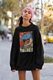 Pokemon Blue Baskılı Unisex Oversize Çizgi Film Sweatshirt