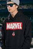 Tasarım Marvel Baskılı Unisex Oversize Hoodie